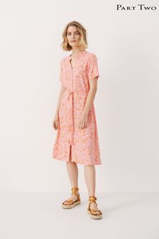 Part Two Pink Pawa Short Sleeve Dress (U67567) | ₪ 419