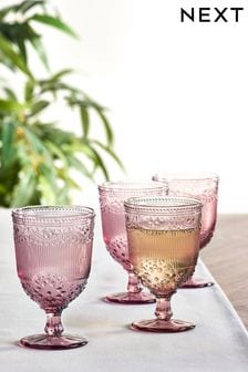 Pink Amelia Set of 4 Wine Glasses (U67662) | kr295