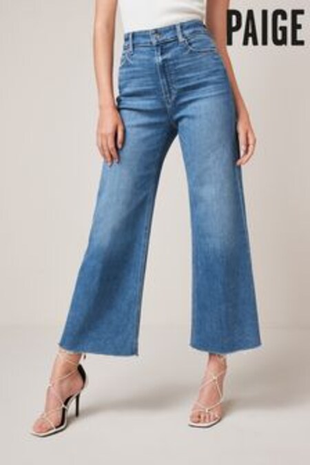 Paige Anessa Blue Wide Leg Raw Hem Jeans (U67728) | 349 €