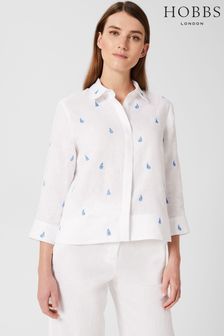 Hobbs Nita White Embroidered Shirt (U68077) | ₪ 396