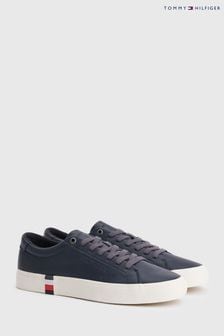 Tommy Hilfiger Blue Modern Corporate Leather Trainers (U68207) | OMR47