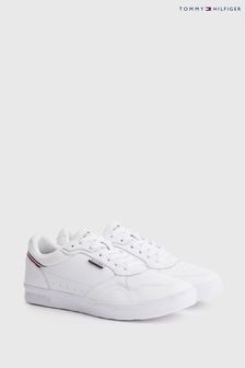 Tommy Hilfiger White Lightweight Leather Trainers (U68209) | OMR47