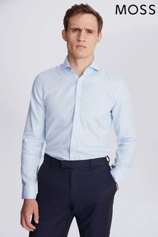 MOSS Royal Blue Slim Oxford Non Iron Shirt (U68542) | OMR26