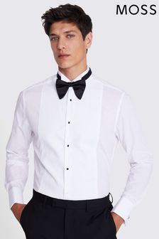 MOSS White Tailored Fit Wing Collar Marcella Dress Shirt (U68547) | 383 SAR