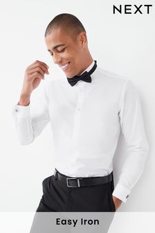 White Slim Fit Easy Care Double Cuff Wing Collar Shirt (U68619) | HK$172