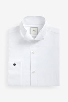 White Regular Fit Easy Care Double Cuff Wing Collar Shirt (U68623) | HK$172