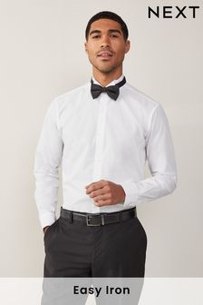 White Regular Fit Easy Care Single Cuff Wing Collar Shirt (U68625) | kr221