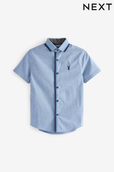  ブルー - 半袖 カラーブロックシャツ (3～16 歳)  (U68650) | ￥2,370 - ￥3,150