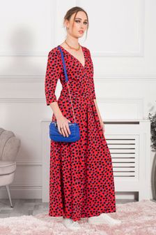 אוברול ארוך אדום עם מעטפת מקדימה דגם Samira של Jolie Moi (U68825) | ‏368 ₪