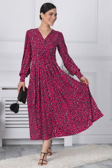 Jolie Moi Pink Long Sleeve Jersey Maxi Dress (U68832) | ₪ 396