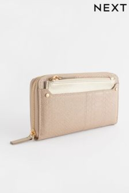 Nude Large Purse With Pull-Out Zip Coin Purse (U68999) | $42