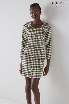 LK Bennett Black Keeler Gingham Tweed Dress (U69074) | 442 €