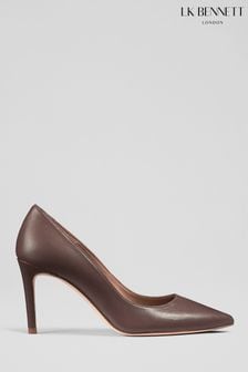 LK Bennett Brown Floret Leather Pointed Court Shoes (U69082) | $341