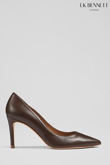 Čokoladno rjava - Lk Bennett Floret Leather Pointed Court Shoes (U69083) | €284