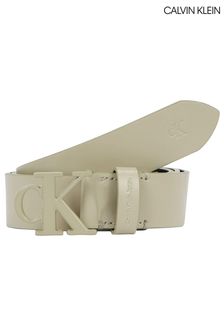 Calvin Klein Natural Round Mono Plaque Belt (U69202) | SGD 77