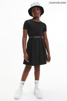 Calvin Klein Jeans Black Punto Logo Tape Dress (U69514) | €83
