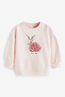 Pink Bunny Embellished Sweatshirt (3mths-7yrs) (U69534) | €21.50 - €24