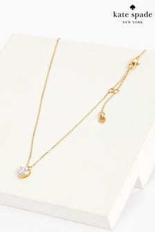 Kate Spade New York Gold Chain & Silver Stone Pave Heart Necklace (U69813) | 371 QAR