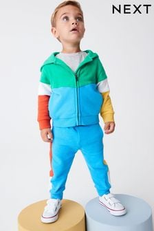 Разноцветный основной - Джемпер на молнии в стиле колор-блок и спортивные брюки (комплект) (3 мес.-7 лет) (U70145) | €22 - €25