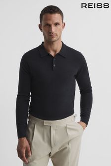 Reiss Slate Trafford Merino Wool Polo Shirt (U70219) | €50