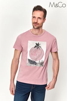 M&Co Pink Palm Tree Graphic T-Shirt (U70465) | ₪ 93