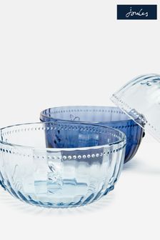 Joules Blue Country Cottage Pressed Glass Bee Dessert Bowl (U70606) | €14
