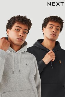 2 Pack Navy Blue/Grey Marl Hoodie Next Jersey Hoodie (U70650) | CA$113