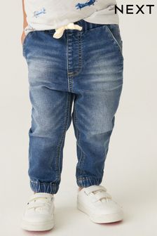 Умеренный синий - Джинсы спортивные брюки с манжетами (3 мес.-7 лет) (U70656) | 8 040 тг - 9 380 тг