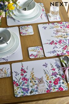 Set de 4 Josie Bunny Rabbit Placemats și Coasters (U70835) | 122 LEI