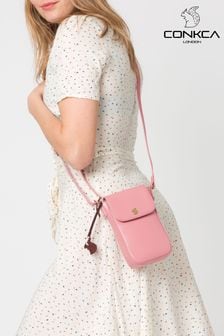 Розовый - Кожаная сумка для телефона с длинным ремешком Conkca Buzz (U71233) | €54