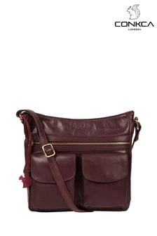 Пурпурный - Кожаная сумка с длинным ремешком Conkca Bon (U71244) | €93