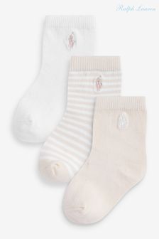 Svetlo roza - Paket treh nogavic za dojenčke Polo Ralph Lauren (U 71324) | €10