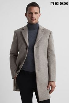 Reiss Oatmeal Gable Single Breasted Overcoat (U71428) | €420