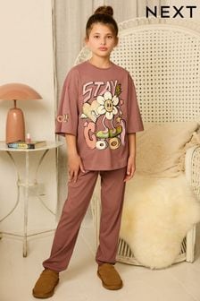 Brown - Pižama z grafičnim potiskom (3–16 let) (U71461) | €12 - €17