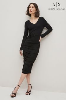 Armani Exchange Black Bodycon Dress (U71500) | $264