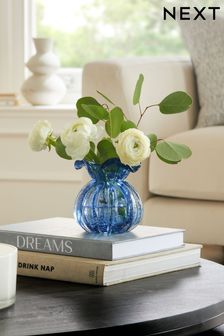 Blue Fluted Mini Flower Vase (U71556) | OMR5