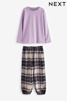 Violett - Pyjama mit Webkaros (3-16yrs) (U71558) | 16 € - 21 €