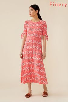 Różowa sukienka Finery Caley midi z wiskozy w stokrotki (U71626) | 116 zł