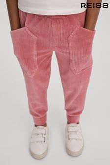 Reiss Pink Kora Senior Relaxed Corduroy Drawstring Trousers (U71813) | AED324