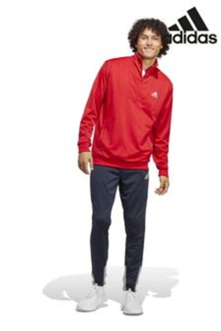 أحمر - بدلة رياضية بشعار صغير Tricot من Adidas (U71819) | 267 ر.ق