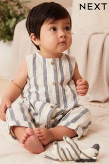 灰色／白色條紋 - 嬰兒梭織連身褲 (0個月至2歲) (U71829) | HK$105 - HK$122