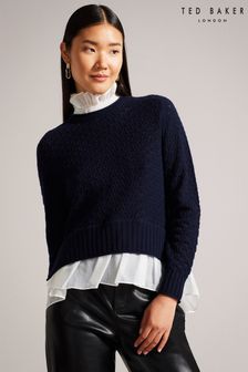 Ted Baker Holina Knit Sweater With 2-in-1 Shirt