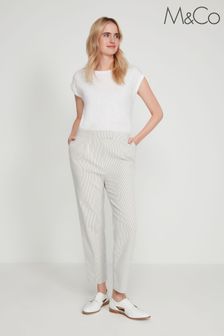 M&Co Cream Stripe Straight Leg Trousers (U72080) | €13