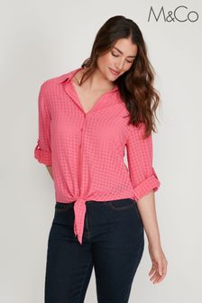 M&Co Pink Tie Front Blouse (U72081) | ₪ 140