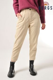 מכנסי כותנה של Burgs דגם Tutwell בגוון טבעי עם כיסים (U72478) | ‏210 ₪