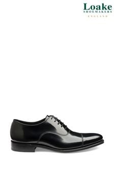 Loake Smith Black Polished Oxford Toe Cap Shoes (U72715) | €318