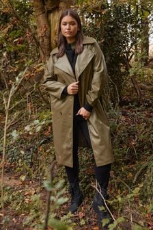 Yours Curve Green PU Trench Coat (U72737) | €31
