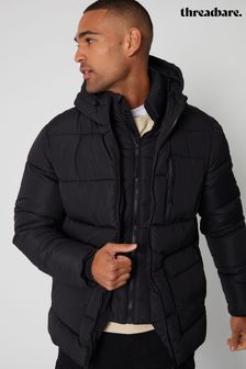 Threadbare Black Showerproof Double Layer Puffer Jacket (U72922) | kr1 100
