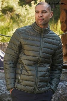 Threadbare Green Khaki Matte Finish Padded Funnel Neck Jacket (U72930) | $69