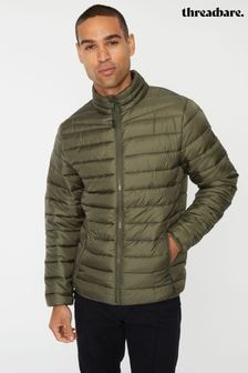 Threadbare Khaki Showerproof Matte Finish Padded Funnel Neck Jacket (U72930) | $69